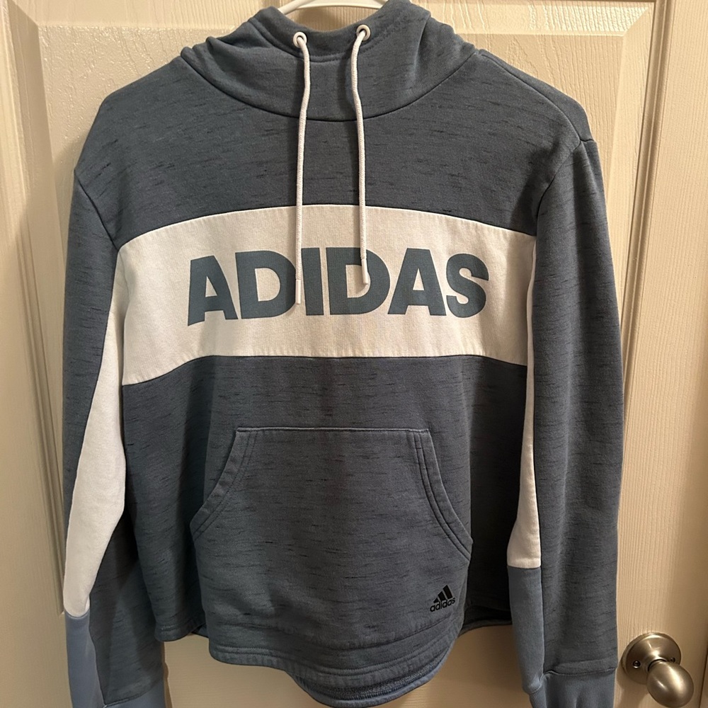 Adidas Blue And White Hoodie Size Womens XL EUC